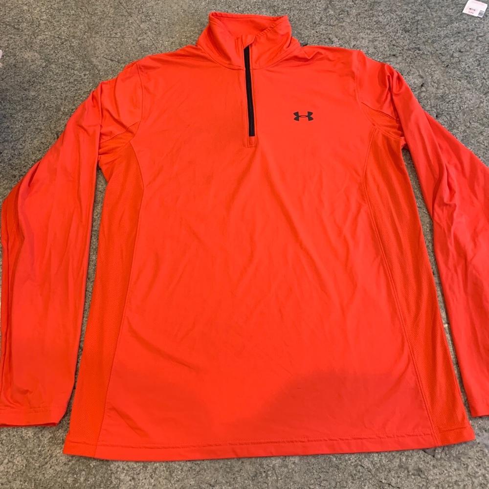 Men’s UA performance 1/4 zip orange top medium